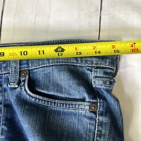 7 For All Mankind Jeans SZ: 26 Blue Denim Bootcut Cut to Shorts - Picture 3 of 8